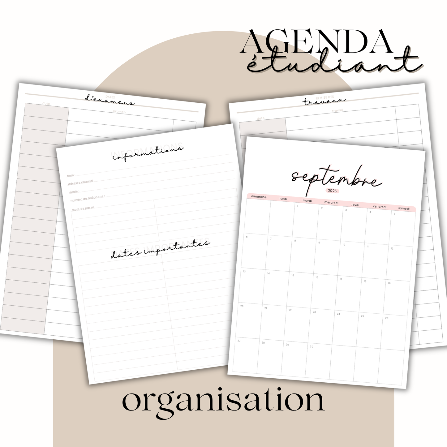 AGENDA ÉTUDIANT 26.27