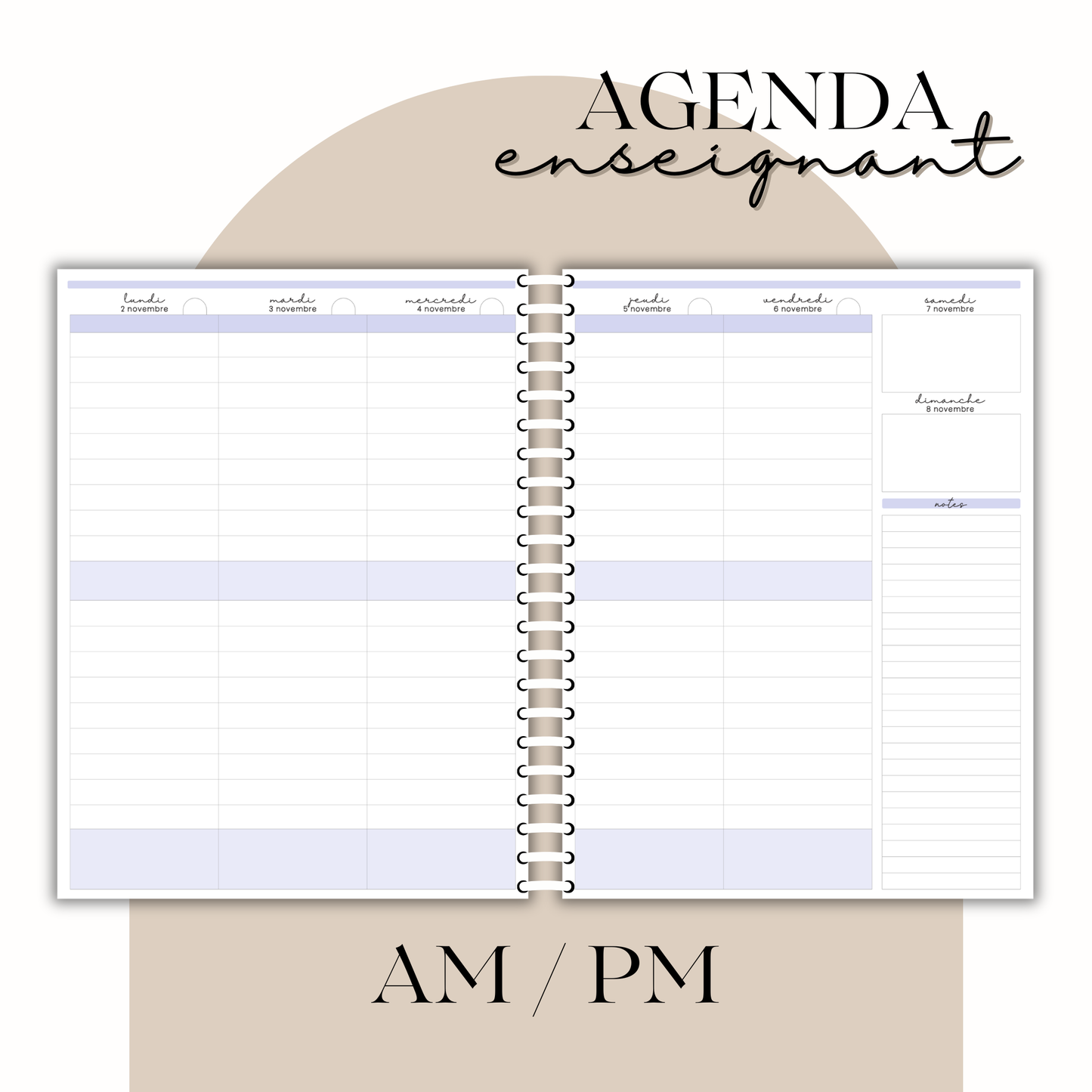 AGENDA ENSEIGNANT 26.27 - AM / PM