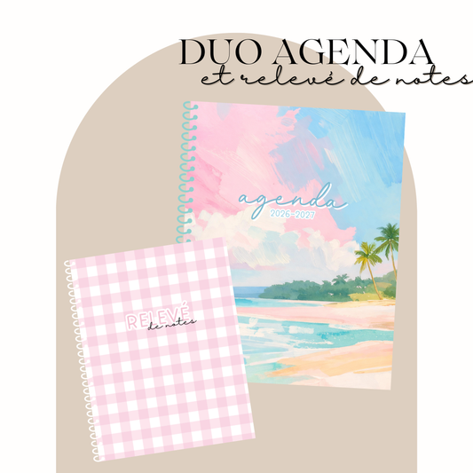 DUO AGENDA 26.27 + CAHIER relevé de notes